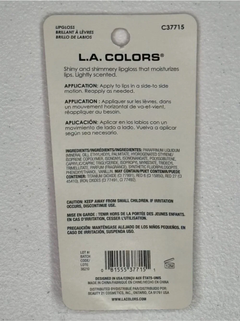 LA Colors Juicy Lip Gloss Cake & Kisses Shimmer Lip Gloss 0.4 oz New